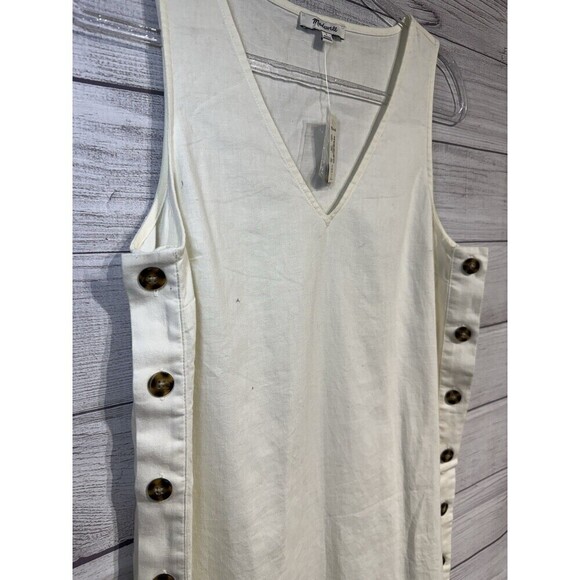 Madewell Linen Blend Cream Dress Size SMALL NWT - Picture 4 of 4